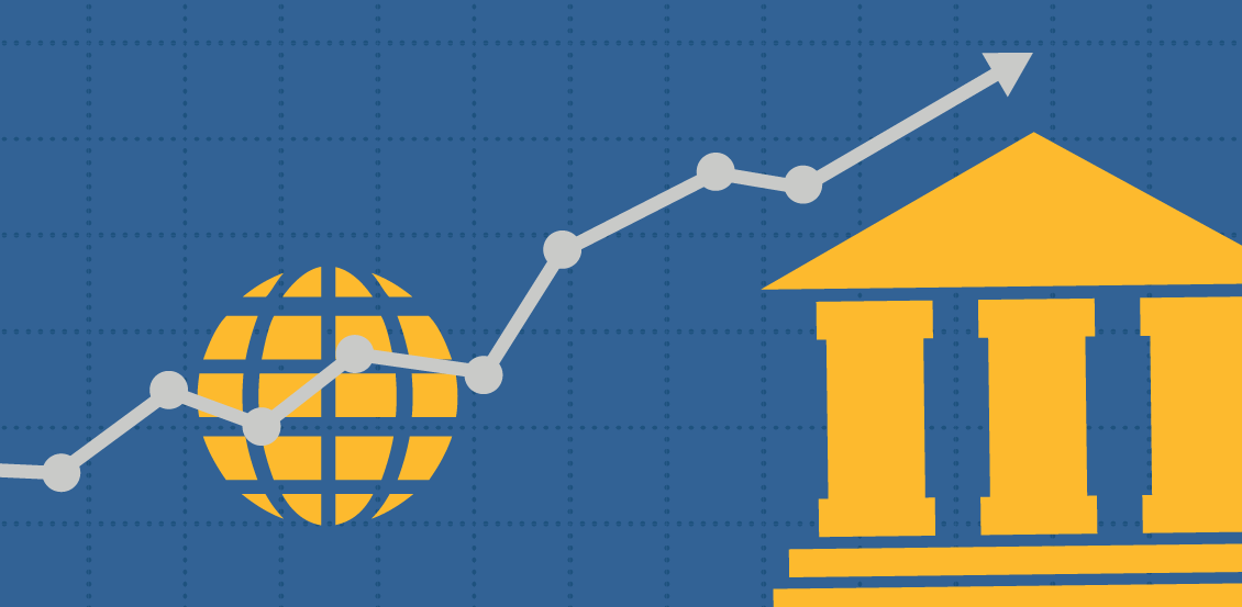 illustration of a graph and icons