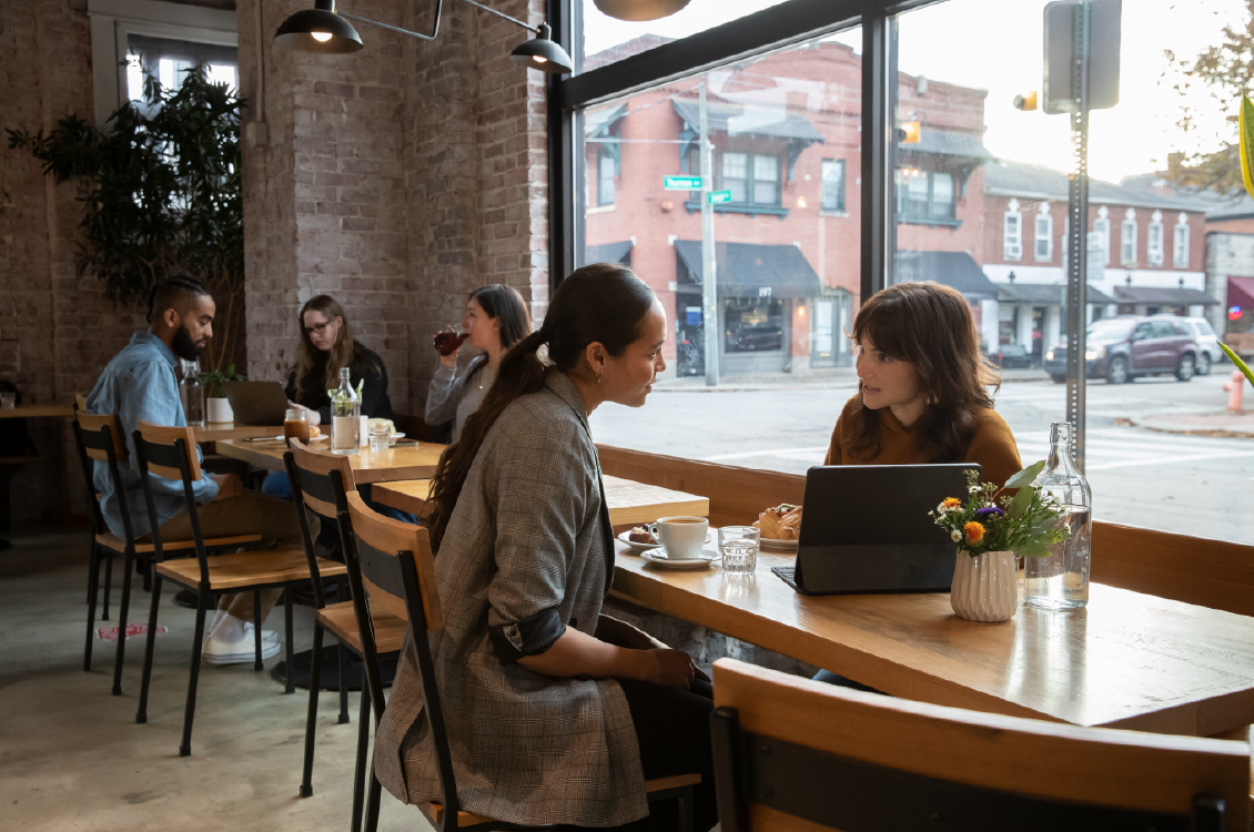 Women having a discussion