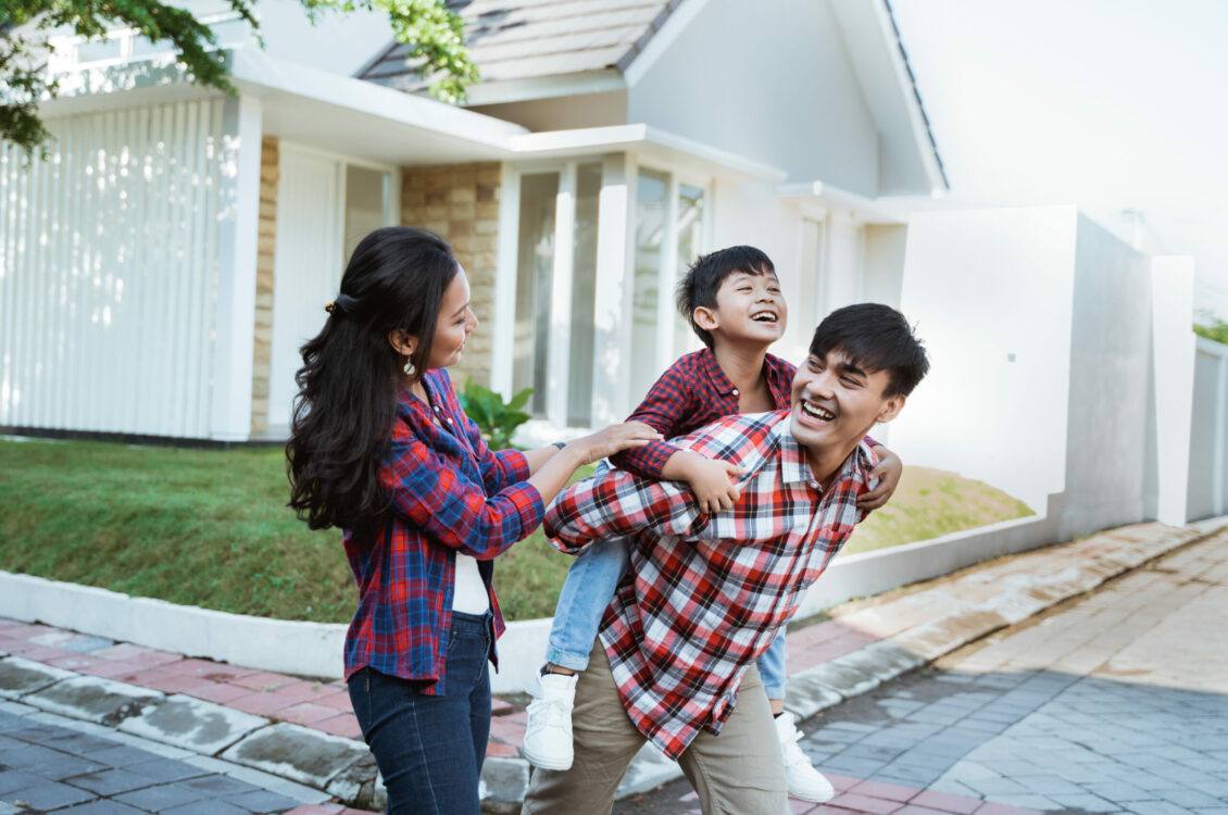 A family spending outdoor time together.