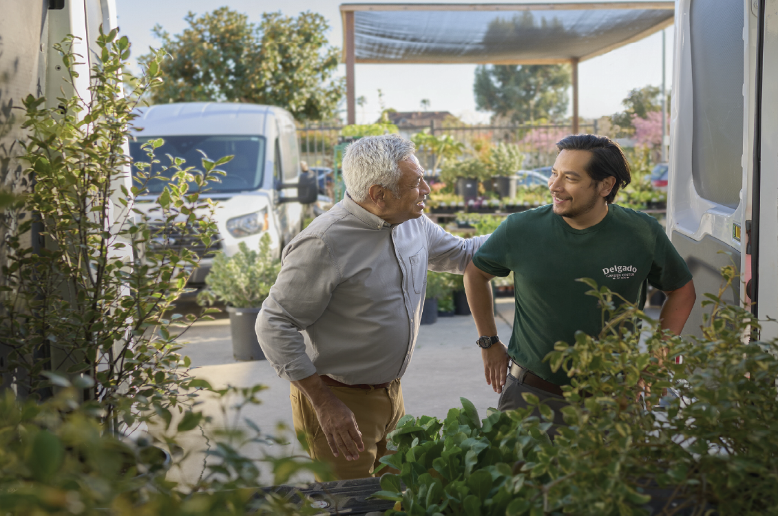 Two men having a conversation.